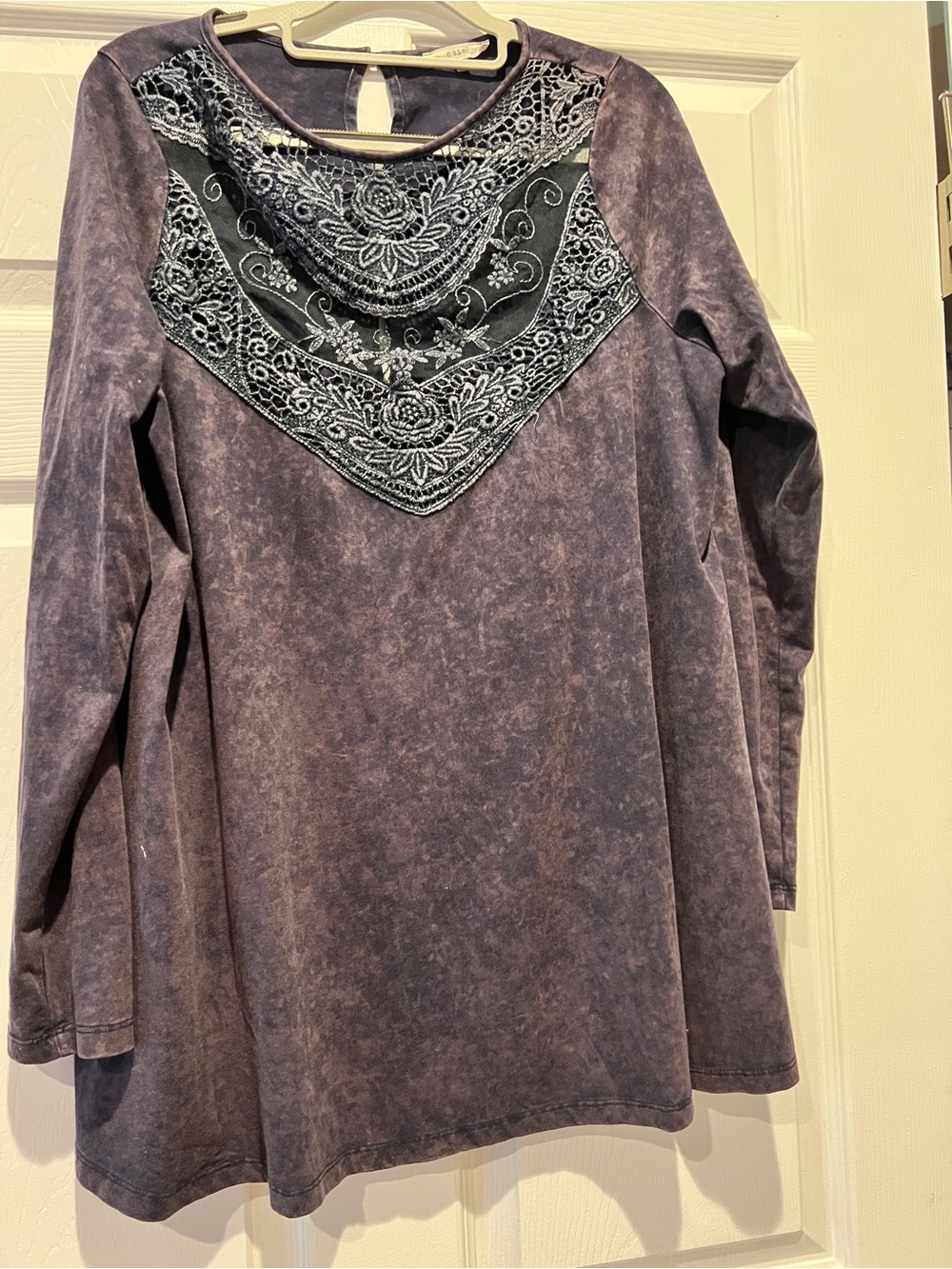 easel Navy Blue Top with Branded Neck Label